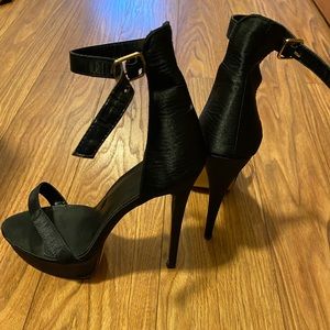 Strappy black heels